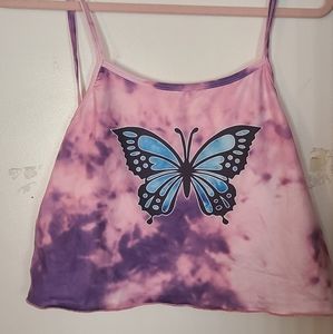Plus crop butterfly top